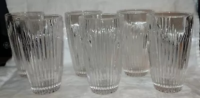 Set Of 6 Mikasa Double Park Lane Heavy Cut Crystal Tumblers Glasses 5 1/2  • $80