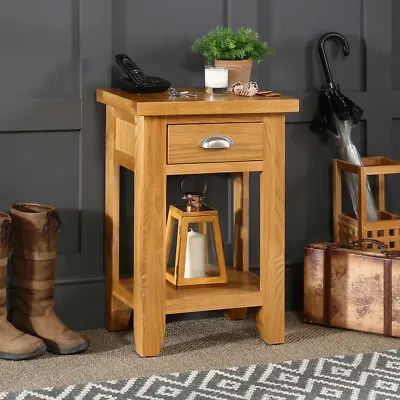 Cheshire Oak 1 Drawer Small Console Telephone Table - Hallway Furniture -  AD25 • £179