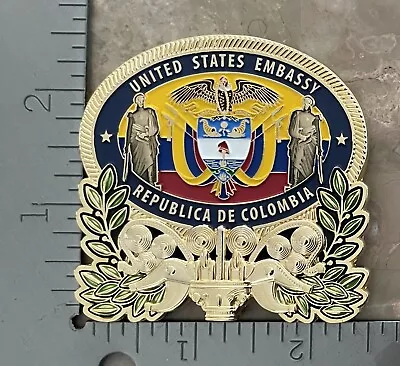 US Embassy MSG DET Marine Security Guard Bogota Colombia Challenge Coin . • $80