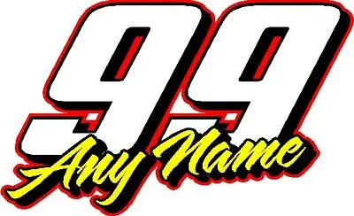 Race Number With Name Custom Vinyl Decal Sticker 5 X 8  Any Number • $6.99