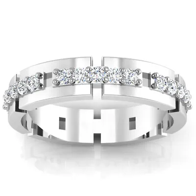 0.33Ct Round Natural Diamond Engagement Men's Ring 14K White Gold Band 9.5 10 • $826.03