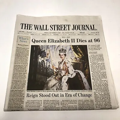 $9.71 • Buy The Wall Street Journal Queen Elizabeth II Dies At 96 September 9th 2022