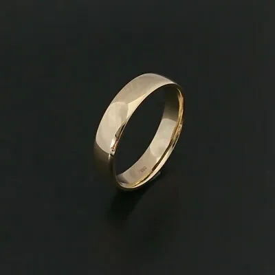 Solid 18ct Yellow Gold Half Round 4.7mm Wide Wedding Ring Not Scrap • £361.60
