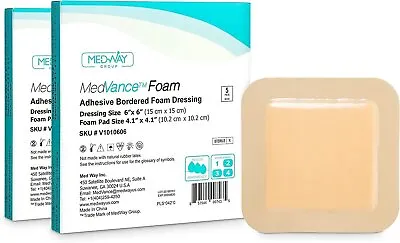 MedVance Foam Bordered Adhesive Wound Dressing 6 X6  Box Of 10 • $19.99