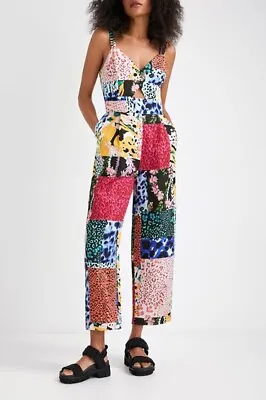 New Desigual Women Mono Mimi Jumpsuit L 12 8 $330 Multicolor • $99