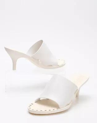 RRP€385 VERONIQUE BRANQUINHO Leather Sandals US7 UK4 EU37 White Made In Italy • $1.23