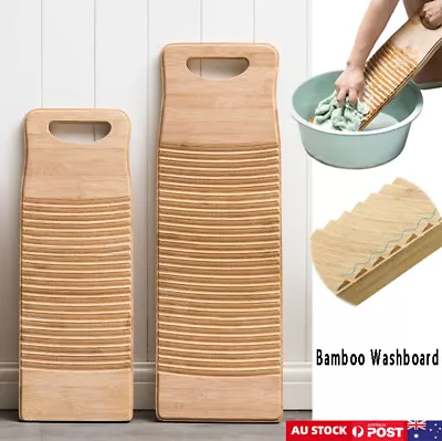 Bamboo Wood Washing Clothes Washboard Laundry Washboard Hand Wash Board • $25.75