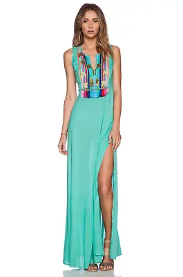 Shoshanna Swimwear Embroidered Rainbow Fringe Maxi Dress Size S - Revolve • $24.50