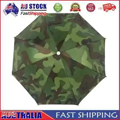 $9.75 • Buy AU Umbrella Hat Foldable Sun Shade Waterproof Camping Headwear Cap(Army Green)