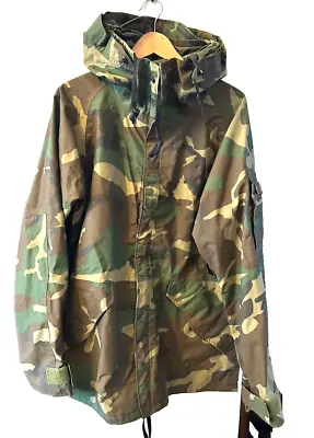 PTFE Gortex Jacket Parka  Mens Sz M Woodland Camo  Military Issue Lightweight • $49