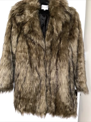 £21 • Buy Warehouse Fur Jacket Size 10. Worn Only Once - Hook And Eye Fastening