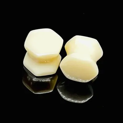 Organic Buffalo Bone Handcrafted Hexagon Shape Ear Plugs Pair Size 8g - 54 MM • $22.50