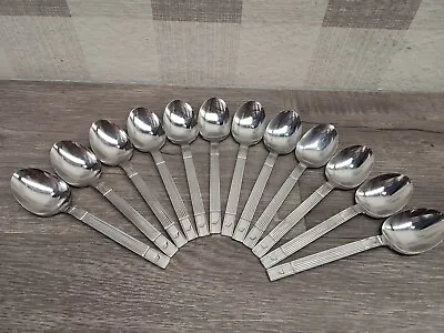 12 Vintage ABCO UNITED Airlines First Class Stainless Steel Dinner Spoons 6” ✅️ • $17.99