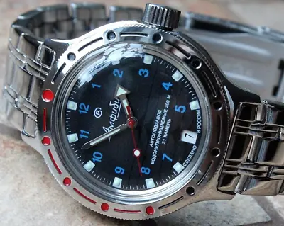 Vostok Amphibian Diver Mechanical Automatic Winding Wrist Watch 420268 • $104.49