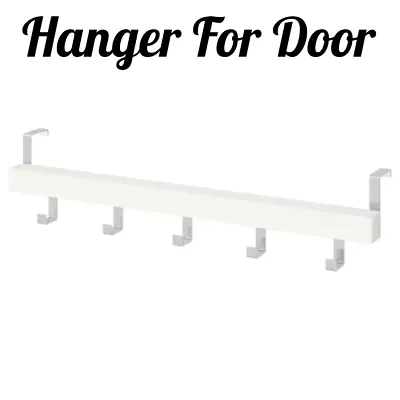 Ikea TJUSIG Hanger For Doorcoat Jackets Caps Wall 60 Cm Mountable Hooks White • £14.99