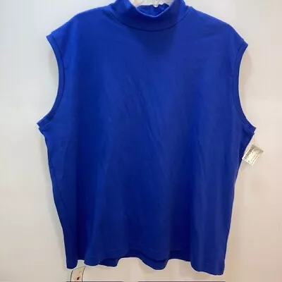 Le Turtle Blue Mock Turtleneck Sleeveless Top Plus 3x Nwt • $9.95