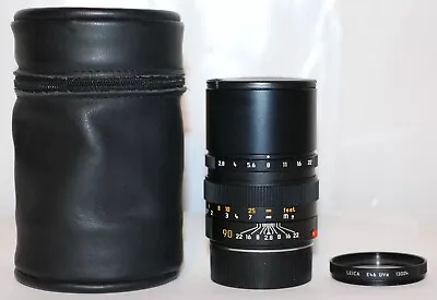 Leica 90mm F/2.8 Elmarit M 11807 + Caps Case & 13004 UVa Filter Beautiful V2 • $1149.50