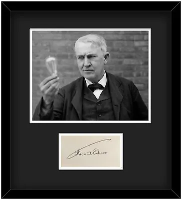 THOMAS EDISON Signed Autograph Card Bold! Famous Umbrella Signature. JSA • $1995