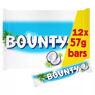 £9.49 • Buy 12 X Bounty Coconut & Milk Chocolate Snack Bar 57g Multipack Share Pack Bulk Buy