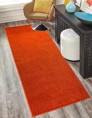 $60.99 • Buy Custom Size Runner Rug Solid Burnt Orange Customize Rug 26, 30 Or 36  Width 
