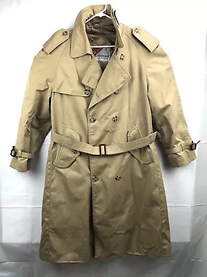 Mackintosh Weather Fair Overcoat Trench Coat Wool Blend Lining Mens 42 Short • $80.99