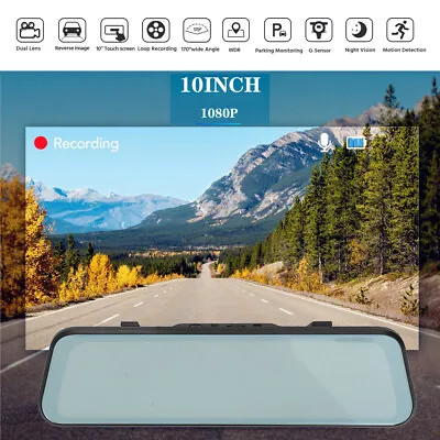 $84 • Buy 10  Touch Screen Rear View Mirror Car DVR Dash Cam Reversing Recorder Camera