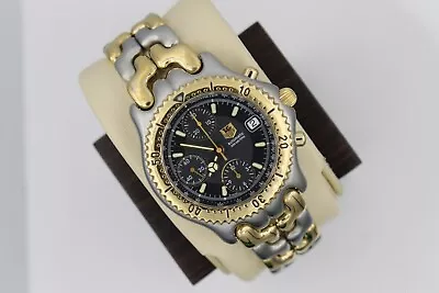 Tag Heuer Automatic Mens Watch SEL CG2121.BB0424 Link Black Gold Chronograph 8  • $2125