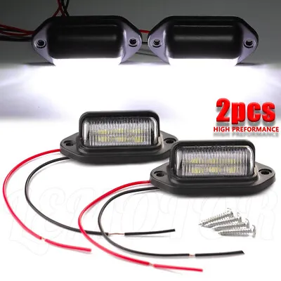 2Pcs LED License Plate Light Tag Lamps Assembly Replacement For Truck Trailer RV • $6.99