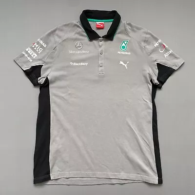 Mercedes AMG Petronas F1 W05 Racing Formula One Team 2014 Puma Shirt Polo Sz XL • $42