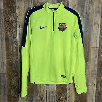 Nike Barcelona Yellow Training Sweatshirt 1/4 Zip Football Soccer Men Size: S • $28.80