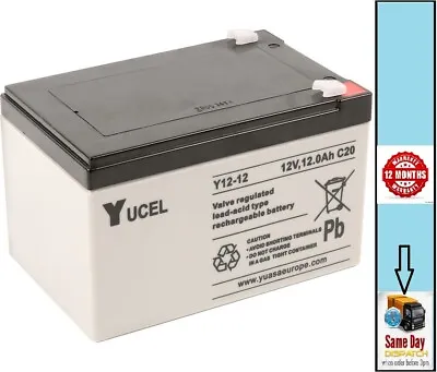 YUCEL 12v 12Ah Lead Acid Battery -  Ideal For Mobility And Leisure Use . • £37.25