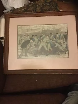 Framed A.B. FROST Vintage Early Football Lithograph Print Arthur Burdett Frost • $45.77