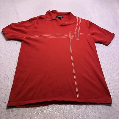 J. Ferrar Polo Shirt Mens Medium M Orange Collared Short Sleeve 100% Cotton Top • $12.91