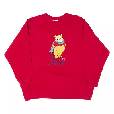 DISNEY Winnie The Pooh's Snowy Days Mens Sweatshirt Red M • £9.99