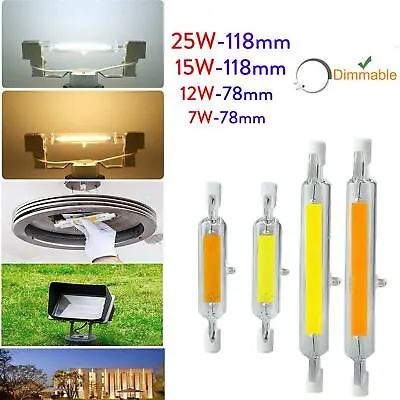 Dimmable LED R7s J78 J118 7W 12W 15W 25W COB Floodlight Bulbs Glass Tube Lamp ER • $5.05