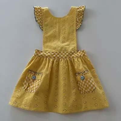 Matilda Jane Toddler Girl 4T Yellow Eyelet Jumper Dress Spring Summer • $32