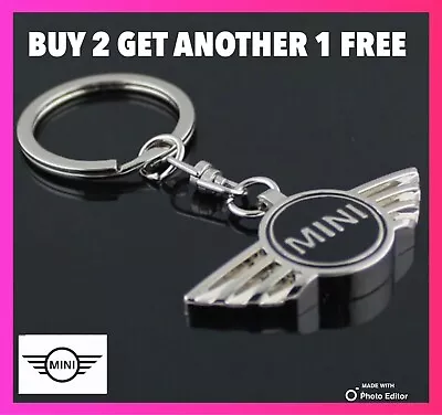 Mini ✅Cooper ✅Countryman ✅Fob Metal Keyring Key Chain JC Black Chrome • $3.75