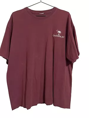 $21.99 • Buy Vintage Mens T-Shirt Charleston SC Distressed Look 25  Flat At Chest No Tag XL