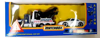 Matchbox Peterbilt Conventional 359 Wt Em-8 City Police  Semi Hauler Transporter • $99.99