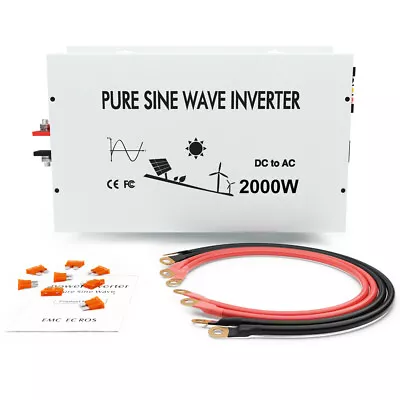 2000W Pure Sine Wave Inverter 12V Off Grid Power Solar System Home Car Truck • $228