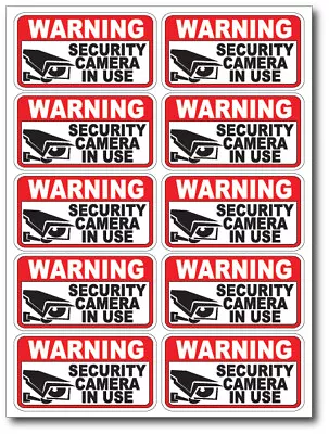 10 Pack VIDEO SURVEILLANCE Security Burglar Alarm Decal  Warning Sticker Signs • $6.15