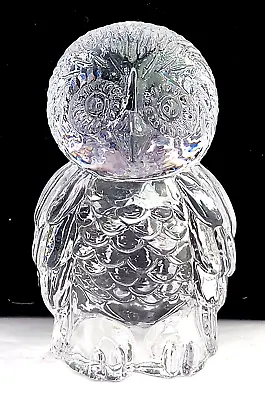 Vintage Crystal Owl Figurine Clear Paperweight Figure MCM Collectible Gift • $14.99