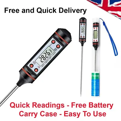 £3.99 • Buy Meat Thermometer Digital Food Probe Cooking Meat BBQ Kitchen Temperature Turkey