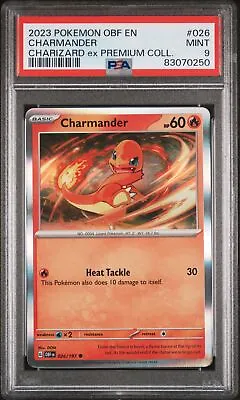 PSA 9 Mint Pokemon Obsidian Flames Charmander 026 Holo Promo Charizard EX • $12.95