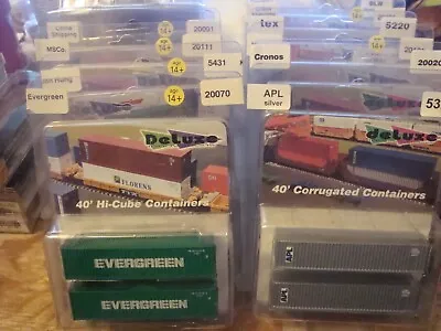 N Scale Deluxe 40' Hi-Cube Containers GALORE!! Huge Selection!! NEW!! • $16.97