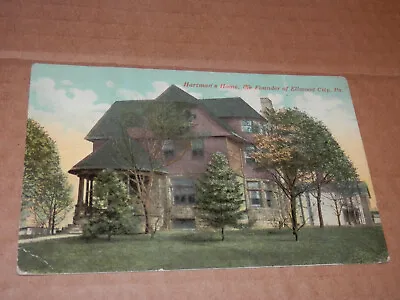 ELLWOOD CITY PA - 1913 POSTCARD - HARTMAN'S HOME - LAWRENCE And BEAVER COUNTY • $5.95