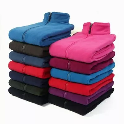 $33.72 • Buy Ladies Full Zip Polar Fleece Women Coat Neck Winter Cover Up Jacket Size 8-18 Au