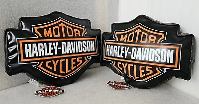 Harley-Davidson 2008 Shield Logo Stuffed PVC Vinyl Pillow Decor 14  Pair Lot • $16.50
