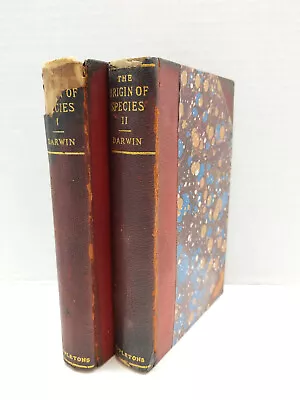 Charles Darwin - The Origin Of Species 1 &2 -  1896 D. Appleton Co. Antique Book • $189.95