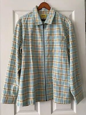 Golf Wang Plaid Flannel Full Zip Jacket Blue Yellow Men’s Extra Large • $94.52